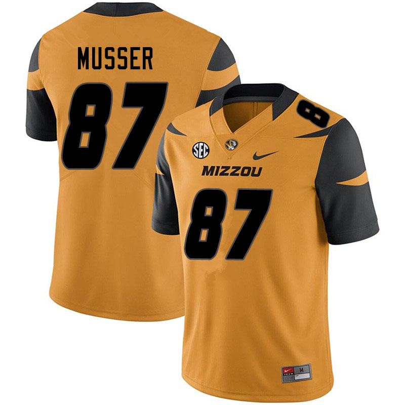 Men #87 Cade Musser Missouri Tigers College Football Jerseys Sale-Yellow - Click Image to Close
